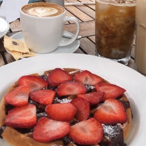 Waffle de Nutella y Fresas