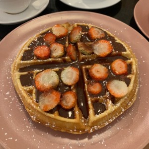 Waffle de Nutella y Fresas