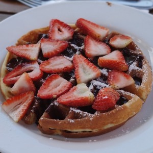 Waffle de Nutella y Fresas