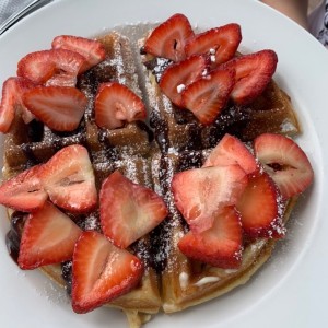 Waffle de Nutella y Fresas