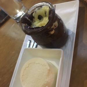 volcan con helado vainilla