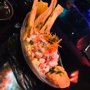 CEVICHE DE MERO Y LECHE DE COCO