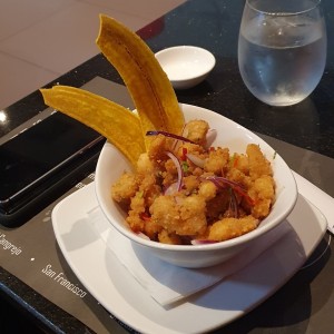 Ceviche frito de corvina