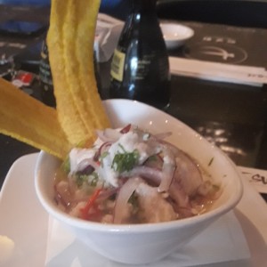 ceviche de corvina con platanitos!!!