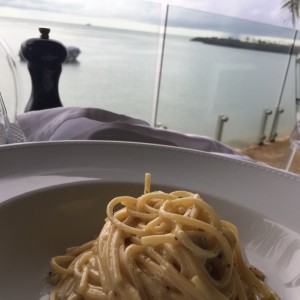 pasta a la pimienta y queos pecorino