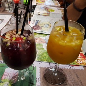 sangria roja y sangria de Mango