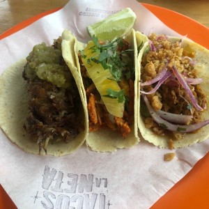 Carnitas, Tacos al Pastor y Cochinita Pibil