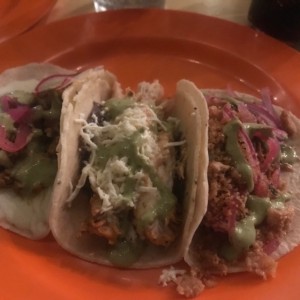 taquitos variados de pollo, puerco y Carne