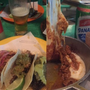 taco de carnitas y cochinita 