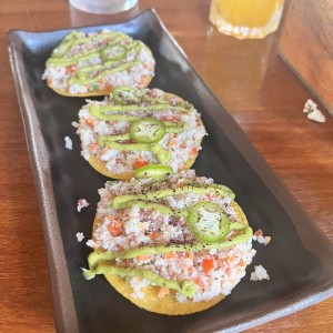 Tostada de ceviche esta regular