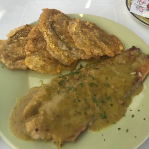 Filete de corvina con curry y leche de coco