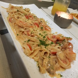 Fettuccine scampiz e porcini