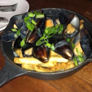 Sweet plantain and coconut Mussels