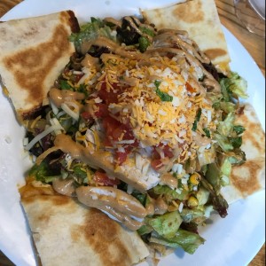 Quesadilla explosion salad chicken grill