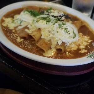 Enchiladas de pollo en salsa ranchera