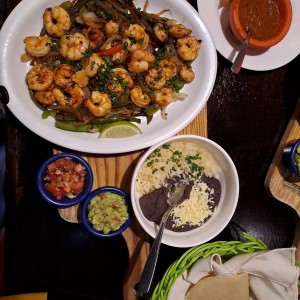 Fajitas de camarones 