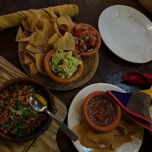 Totopos, Salsa y Guacamole