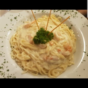 Pasta con camarones 