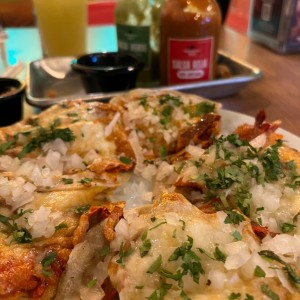 5 tacos al pastor con queso 