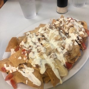 Nachos grande con pollo 