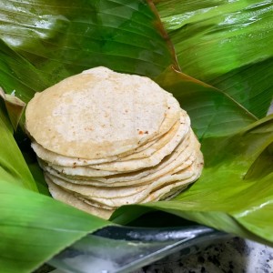 Tortillas envueltas en hojas de bijao