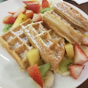 wafles de frutas