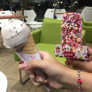 paleta y helado de brownie