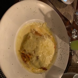 lasagna de pollo en salsa blanca