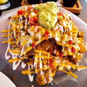 nachos de pollo