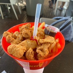 llevame contigo de pollo frito con papas