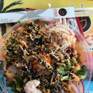 Poke regular de atun y salmon