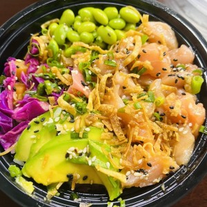 Poke salmon