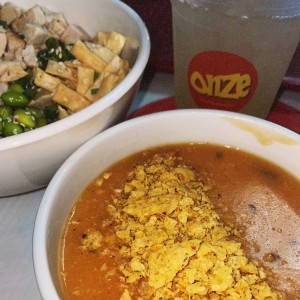 Sopa de Yukatan, Teriyaki Chicken Bowl y limonada