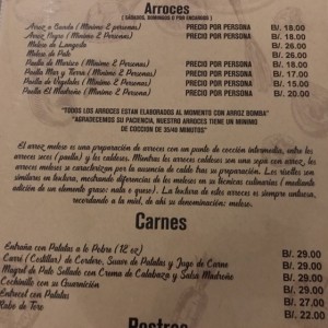 menu carne y arroz