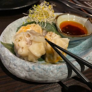 LOBSTER & WAGYU DUMPLINGS IN CHILI SAUCE