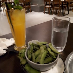 KURO EDAMAME ( SEA SALT ) & PINAPPLE JUICE