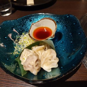 LOBSTER & WAGYU DUMPLINGS IN CHILI SAUCE