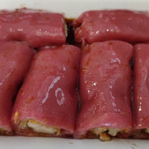 Cheung Fun de arroz rojo