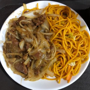 Beef with noodles 