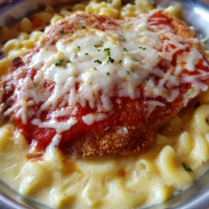 mac & cheese chicken parmigian 