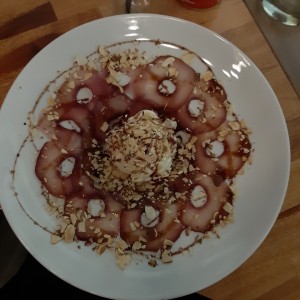 xarpaccio de peras al vino