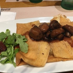 crepes de espinaca con hongos 