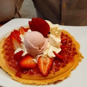 Waffle de fresas