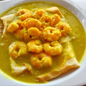 Crepe de Camarones al curry