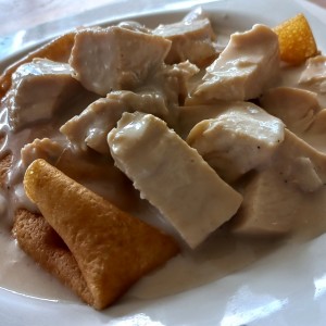 creppe de pollo y espinaca