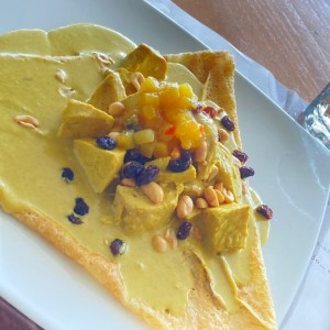 Crepe de pollo al estilo hindu