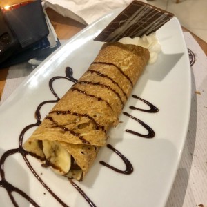 Crepe de bananas con chocolate 