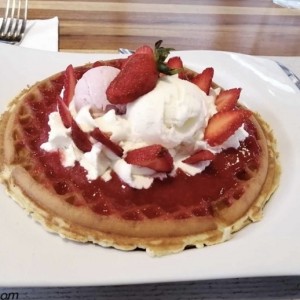 Waffle de fresa