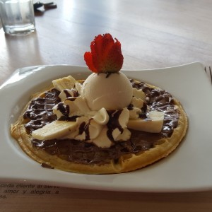 Waffle de Nutella con Banana