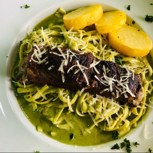 Fettuccini con churrasco !! 